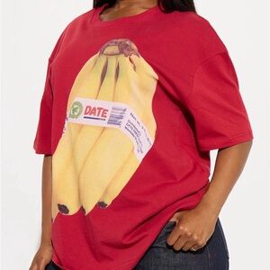 Fashion Nova Red Banana Graphic Tee